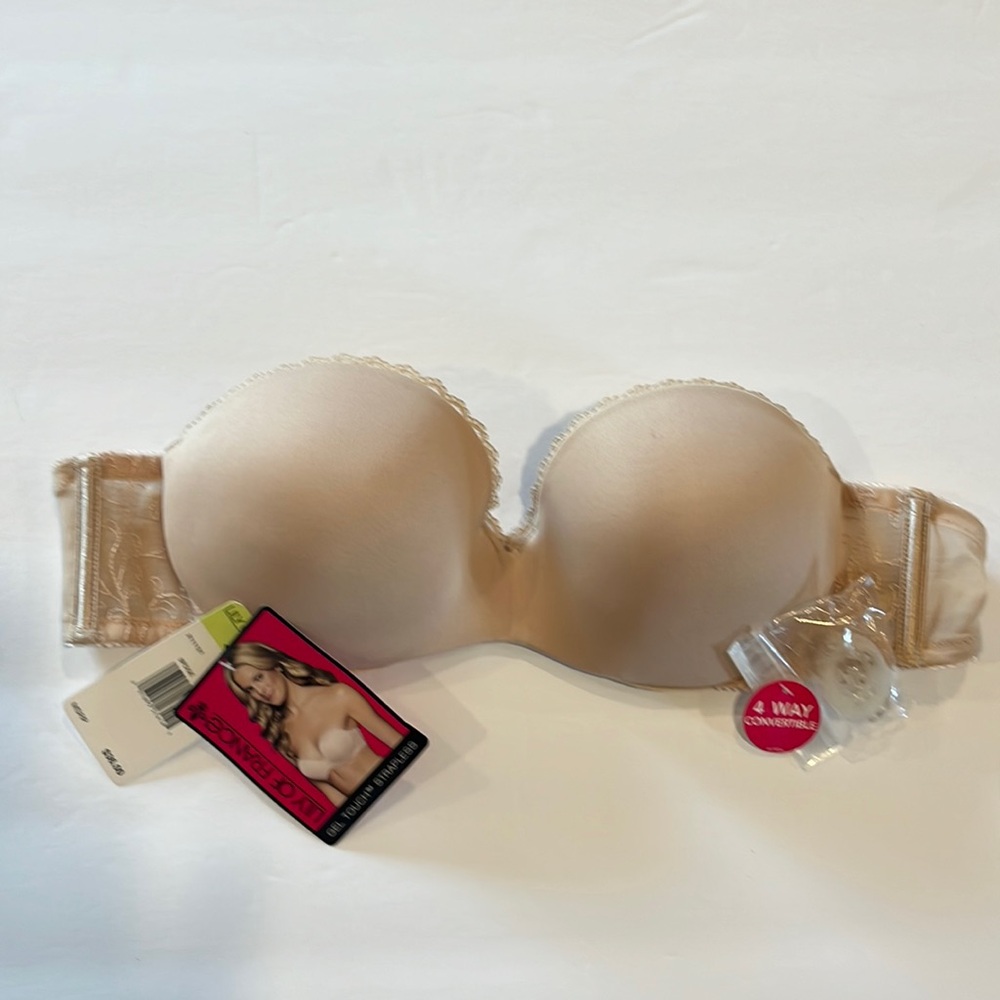 NWT Lily of France 34 B Gel Touch Strapless 4 Way Convertible in Beige